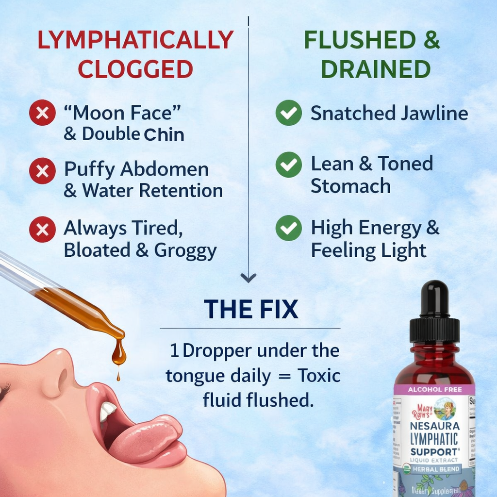 Nesaura Lymphatic Drainage Drops: Depuff Face & Body, Flush Toxins, Reduce Water Weight, Support Lymph Flow