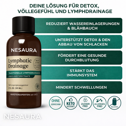 Nesaura Lymph-Tropfen: Entgiftet, fördert den Lymphfluss & reduziert Schwellungen