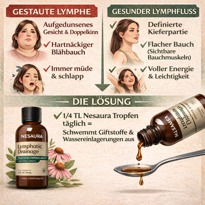 Nesaura Lymph-Tropfen: Entgiftet, fördert den Lymphfluss & reduziert Schwellungen